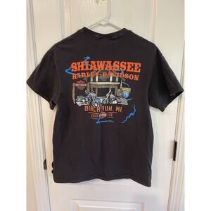 Vintage Sz Medium Harley Davidson Motorcycles Shiawassee Birch Run MI Shirt